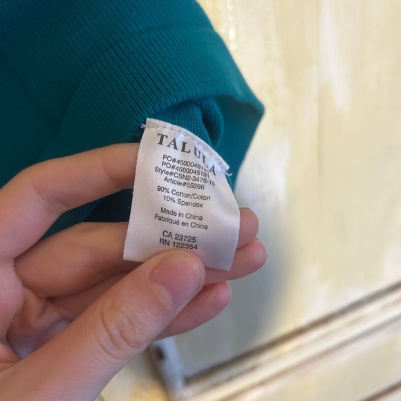 Talula Teal Ribbed Crop Tank - Picture 3 of 4